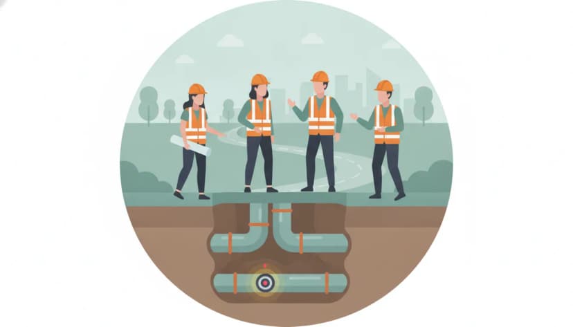 Municipal pipe condition assessment with an underground inspection camera beneath a roadway